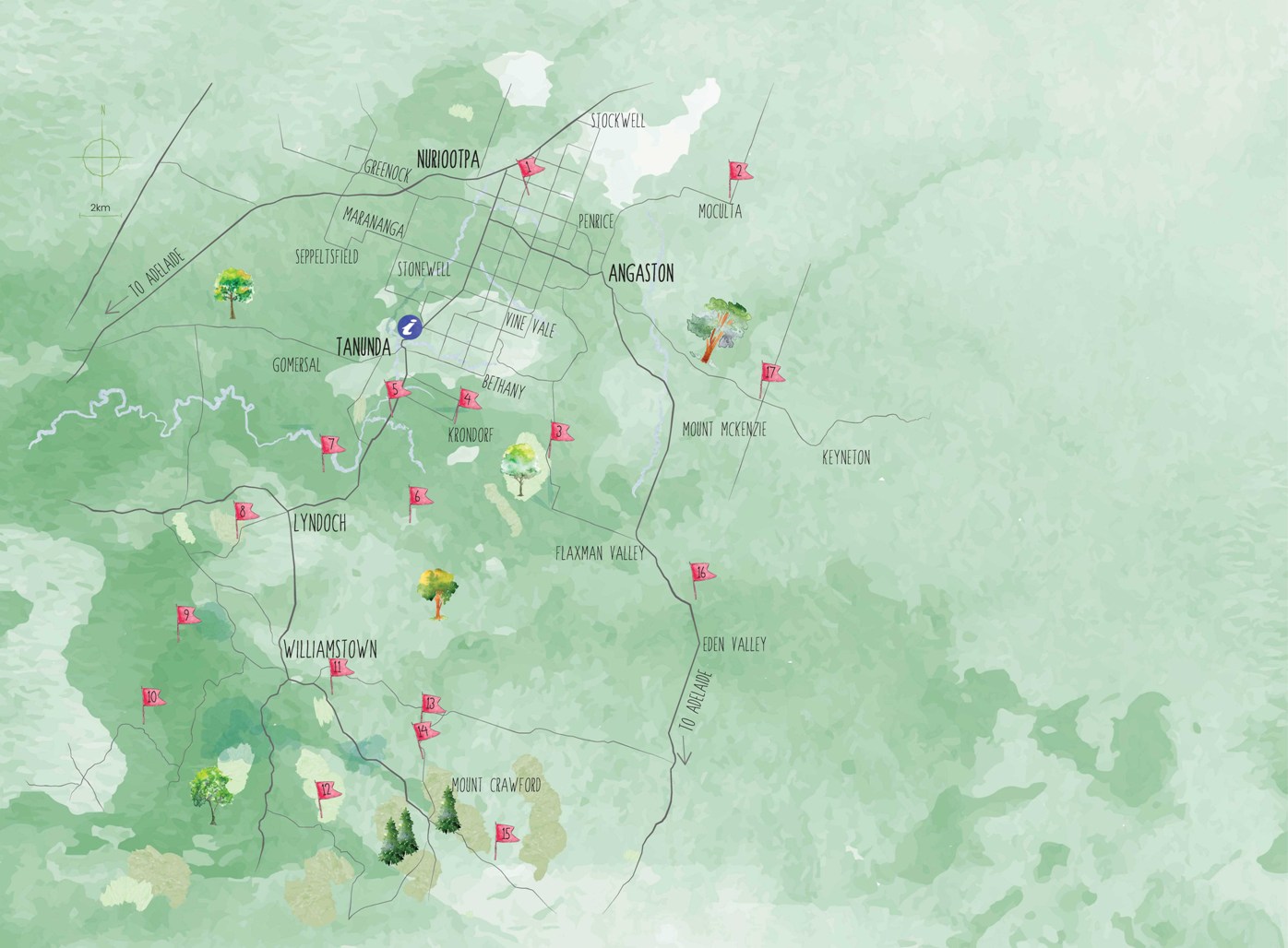 Barossa By Bike Map Barossa Bushwalks | Barossa Valley Bushwalking Trails