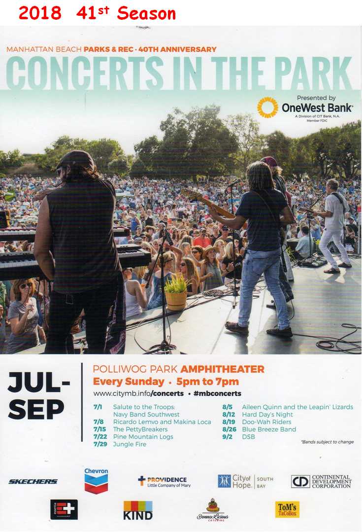 manhattan beach summer concerts 2023 20172024 Flyers Concerts in the Park, Manhattan Beach, CA