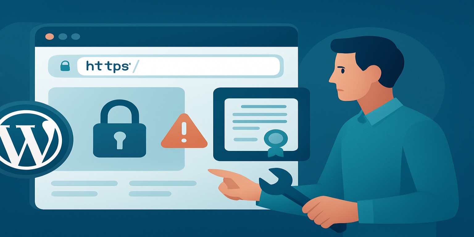 WordPress 使用 Really Simple Security 檢查 HTTPS 與混合內容的操作示意