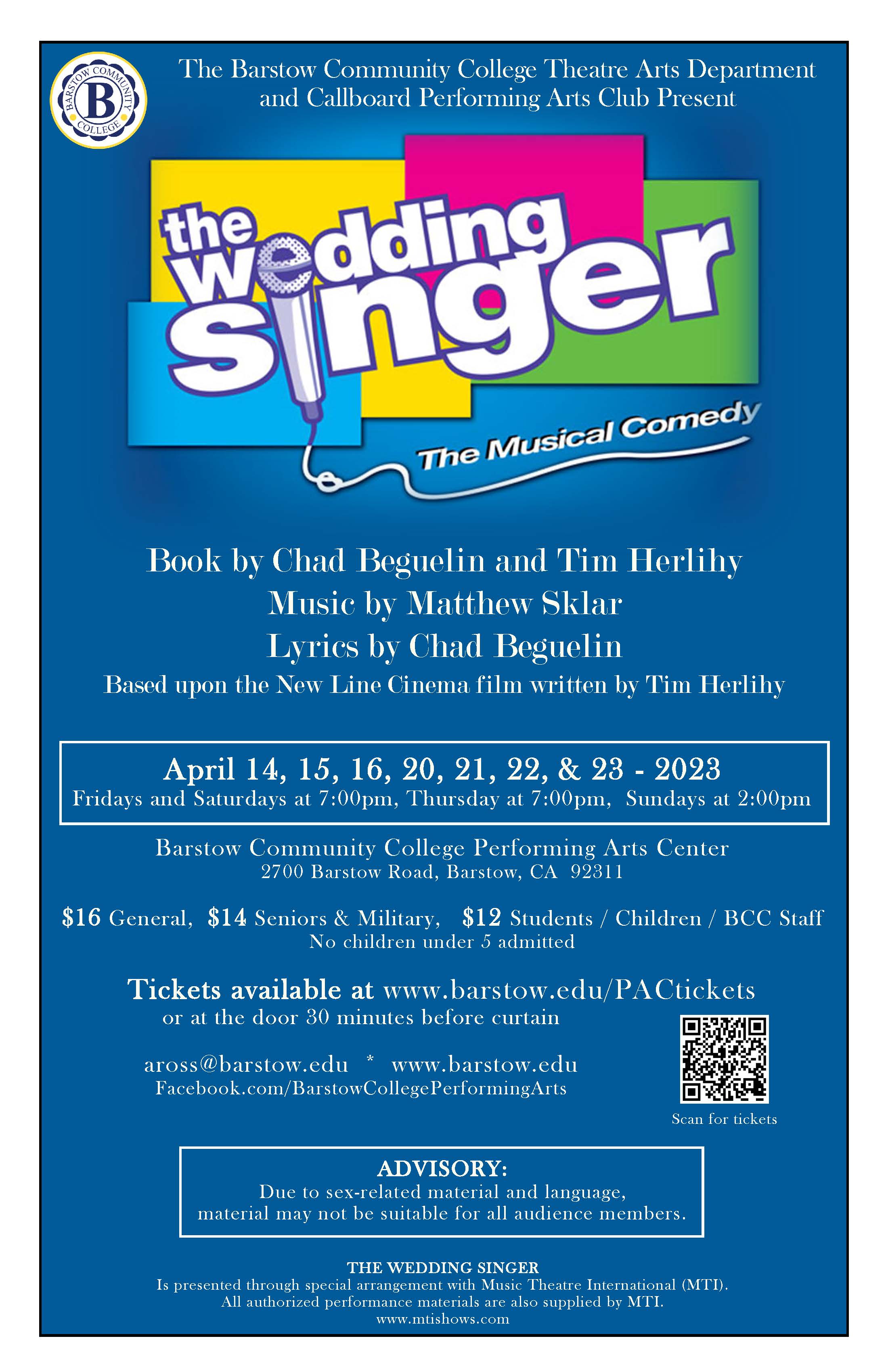 The Wedding SingerThe Musical Comedy Barstow Community College