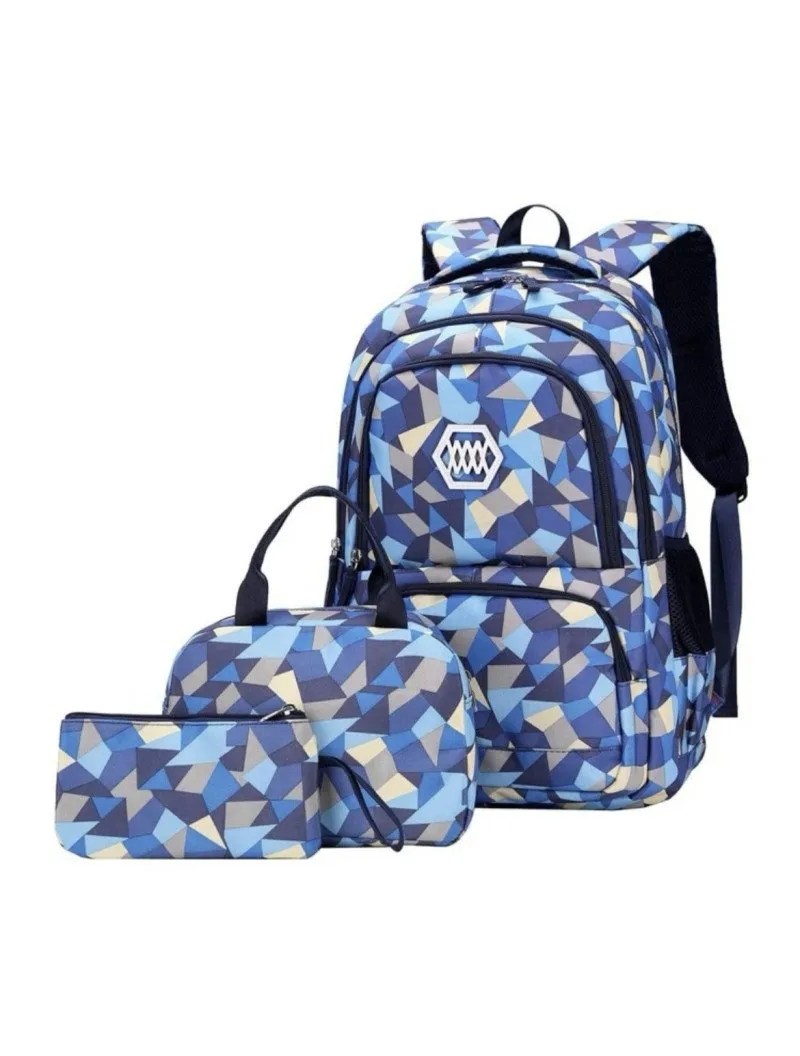 Geometric Print Backpack Lunch Bag & Pencil Case Set BARTER HUTT
