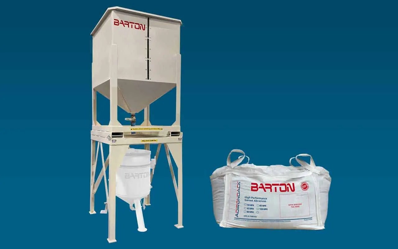 Save time and improve safety with an abrasive transfer hopper BARTON
