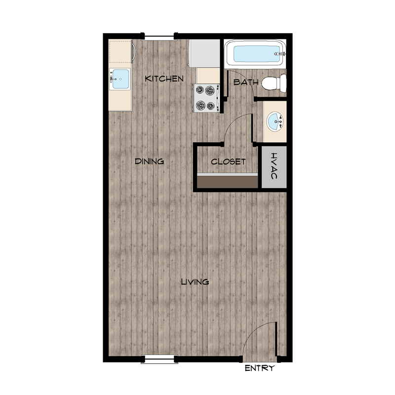 Studio Barton Ridge Apartments