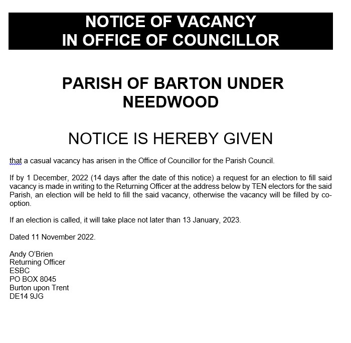 Your Council Barton Under Needwood Parish Council