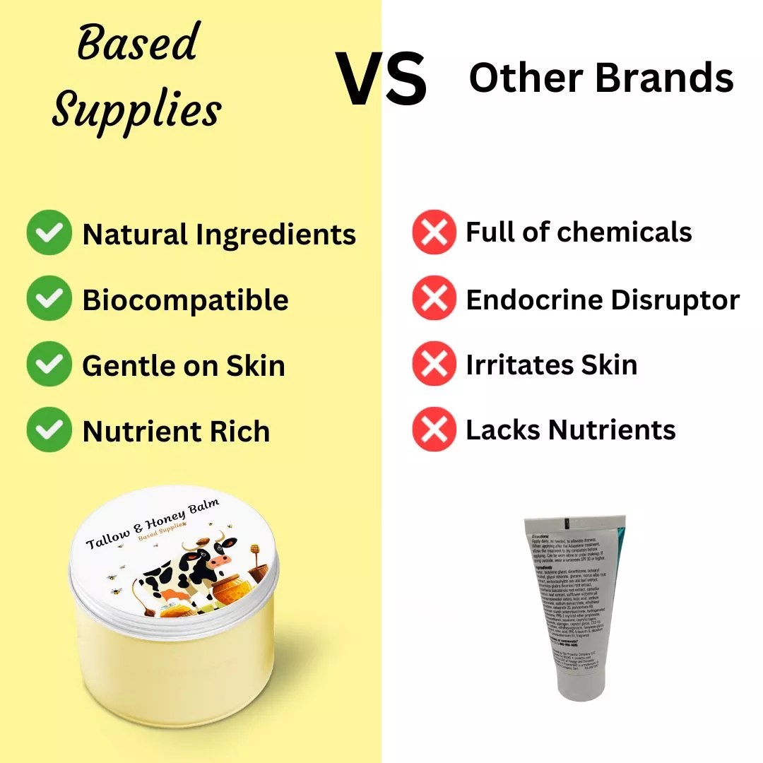 Tallow & Honey Balm Moisturizer Cream All Purpose Grass Fed Beef