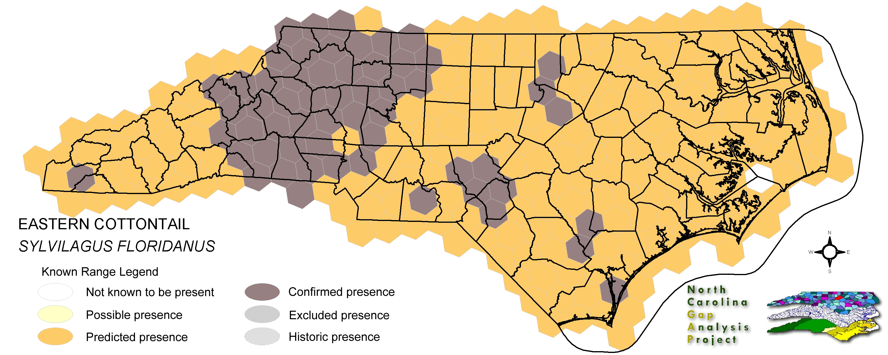 Arizona Map Of Cottontail Habitats Eastern cottontail
