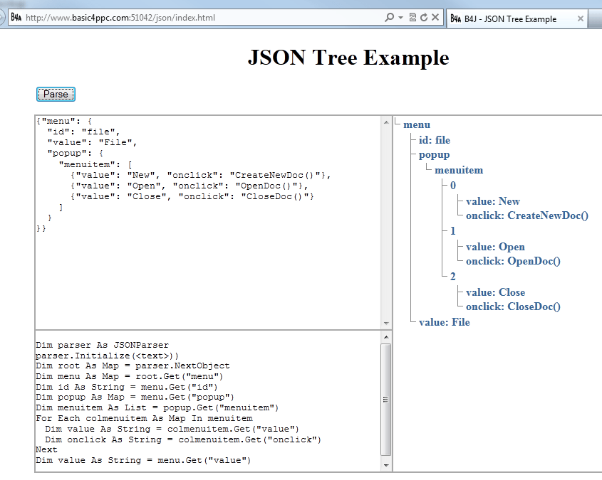 [Server] Online Json Tree Example B4X Programming Forum