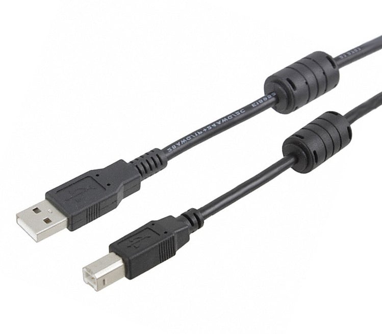 USB Cable Dual Ferrite Core A to B 6ft
