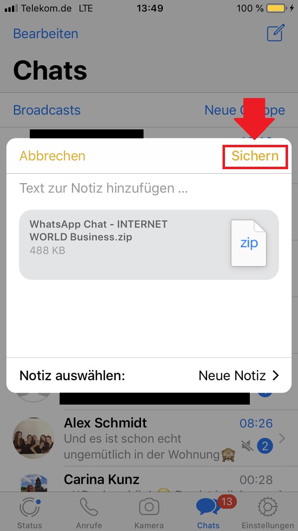 WhatsAppChat exportieren So sicherst du deine Chats für den Notfall