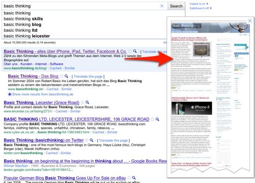 Instant Previews Google bindet Vorschau in Suchergebnisse ein