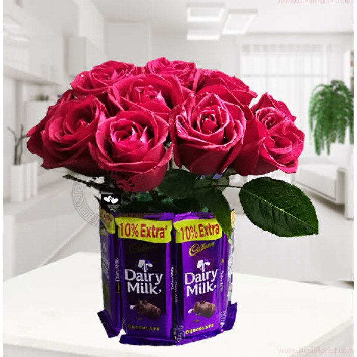 Cadbury Dairy Milk & Red Roses