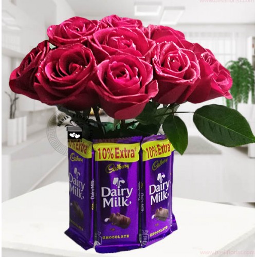 Cadbury Dairy Milk & Red Roses