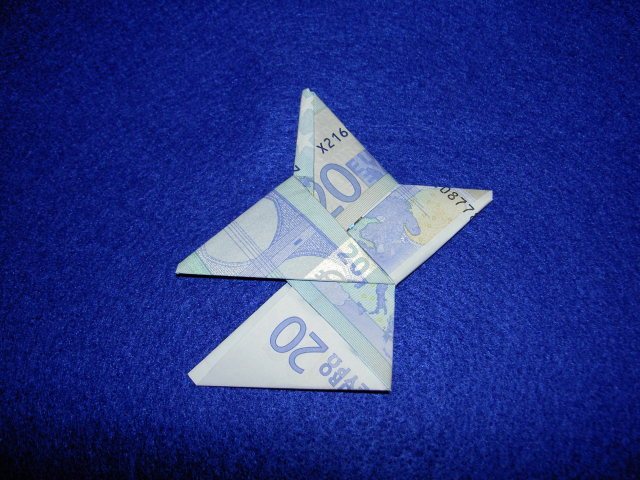 Stern Geldschein falten und basteln Stern Geld falten