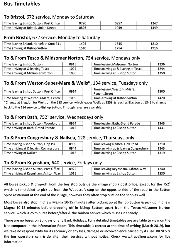Bus Timetables Bath Chew Valley Caravan Park