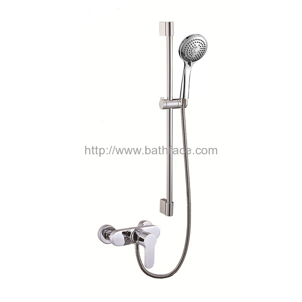 Chrome Cover 3 Way Hand Spray Slide Riser Shower Set Bathroom Tap Factory