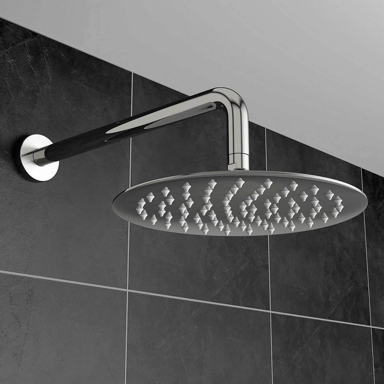 Round Stainless Steel Shower Head 200mm Bath Giant