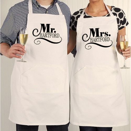 Couples Mr and Mrs Personalised Apron