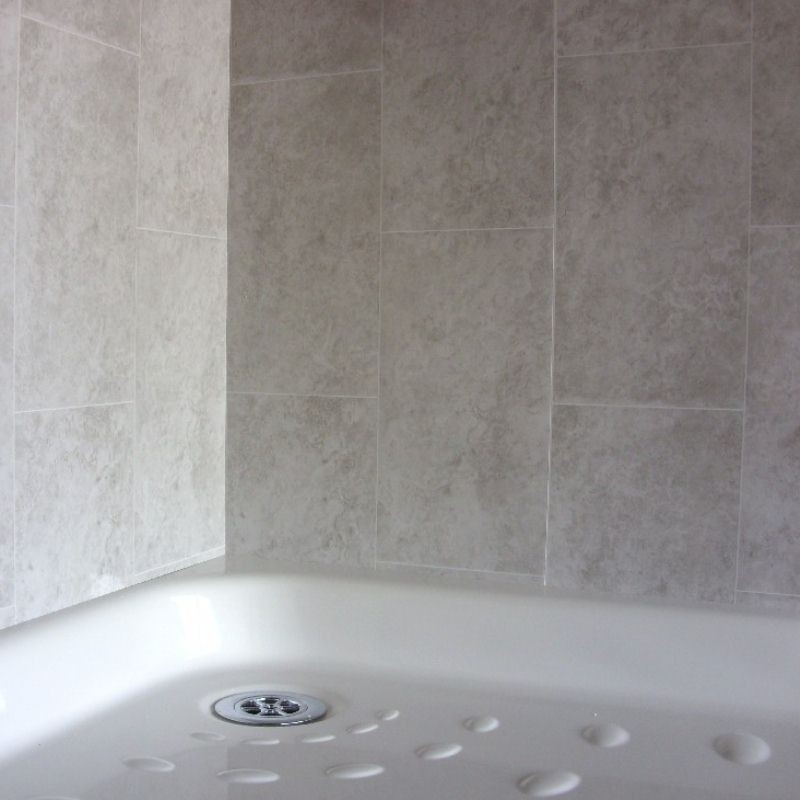 Florentine Grey Tile Effect Panels from The Bathroom Marquee Florentine Grey Tile Effect Panels from The Bathroom Marquee