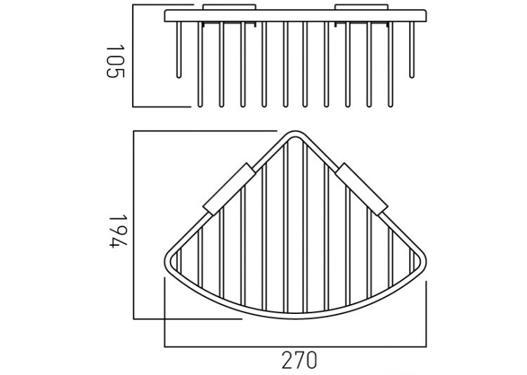 Vado Large Triangular Corner Deep Shower Basket Bathroom Supplies Online