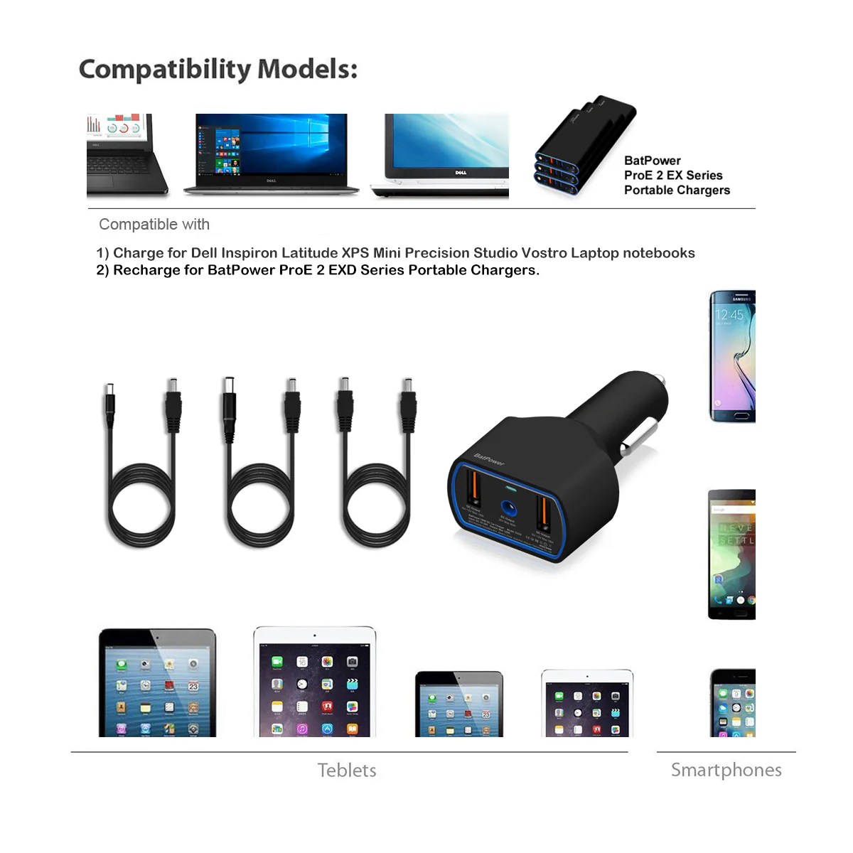 Dell Laptop Car Charger BatPower