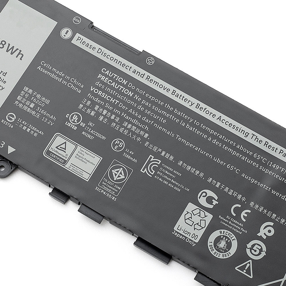 Genuine Dell F62G0 Liion Laptop battery, Brand New F62G0 replacement