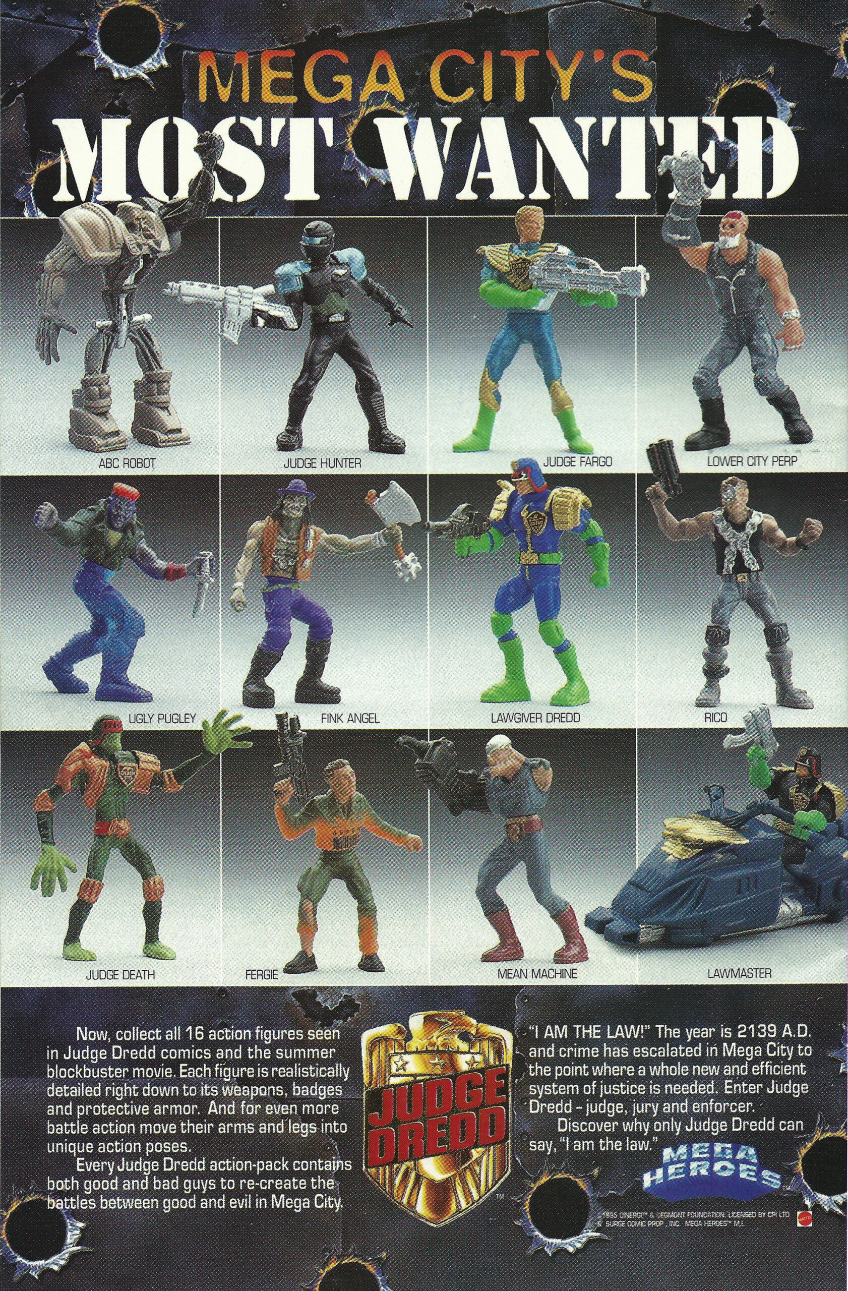 1995 Mattel Judge Dredd “Mega Heroes” Toys BattleGrip