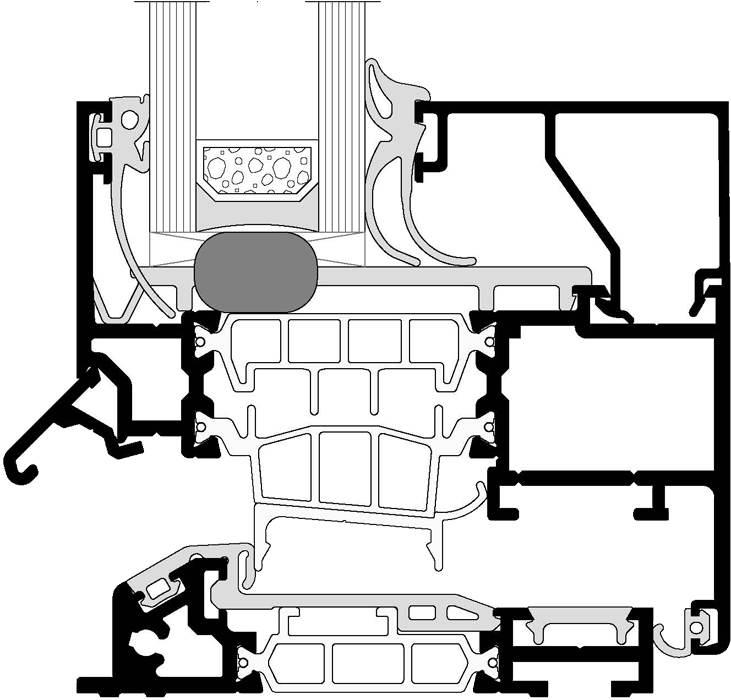 Hochdichte und barrierefreie Fenstertür von Akotherm DrehFenster