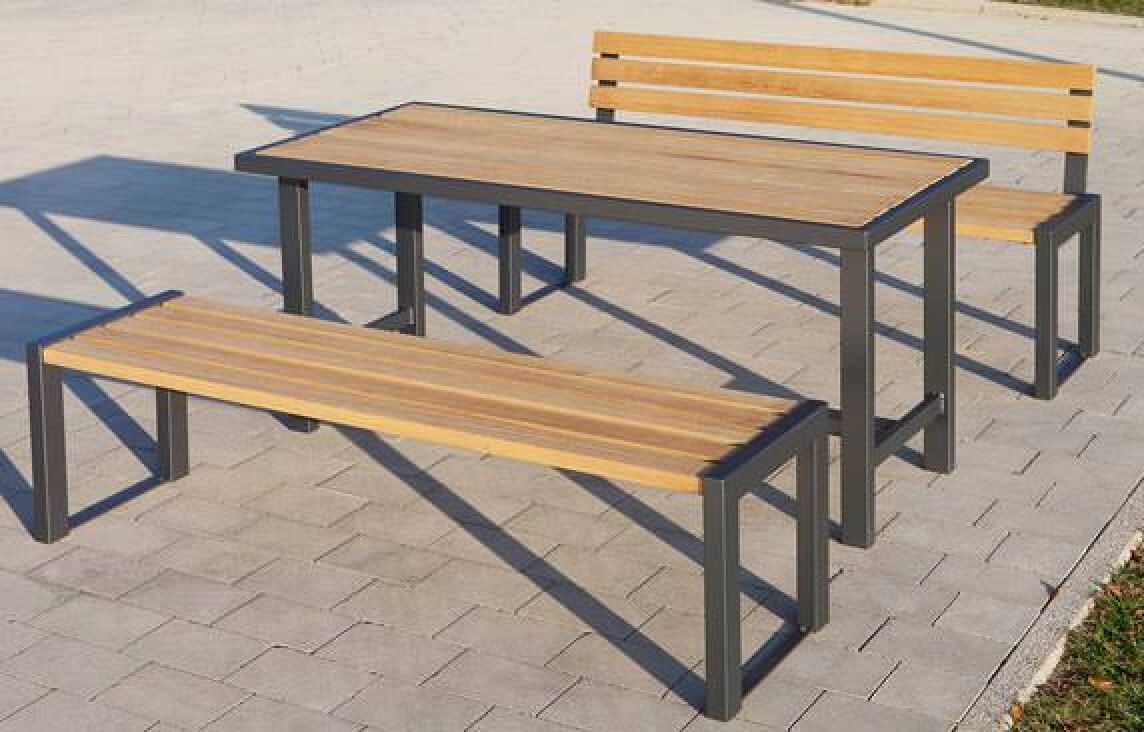 Neue StadtmöbelSerien von Abes setzen auf Materialmix aus Metall und Holz