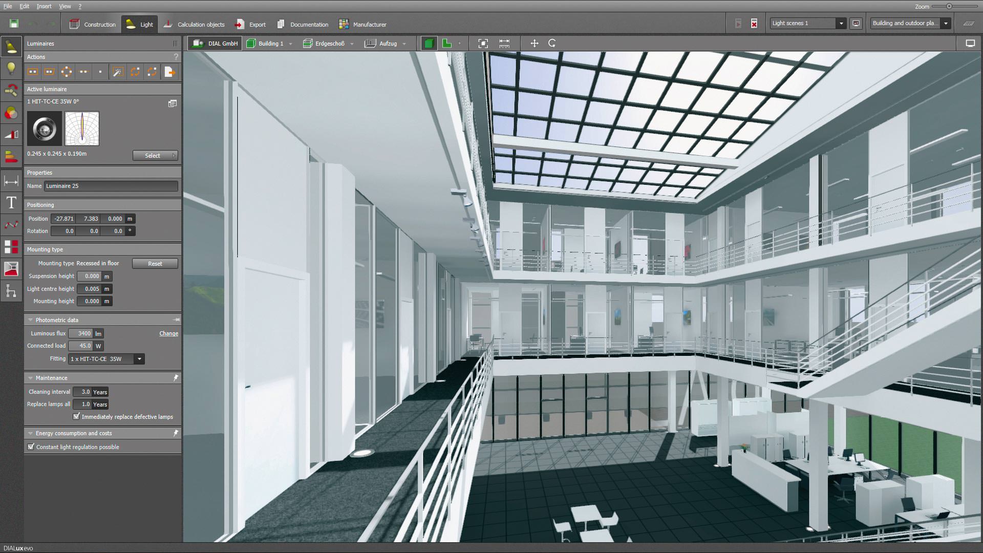 LamiluxTageslichtsysteme in DIALux(Kunstlicht)Pla­nungs­software