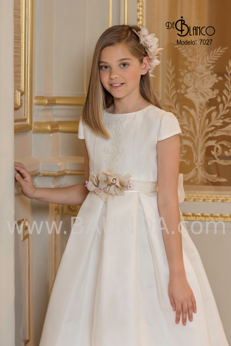 Vestido De Comunion Blanco 7027 - Baunda