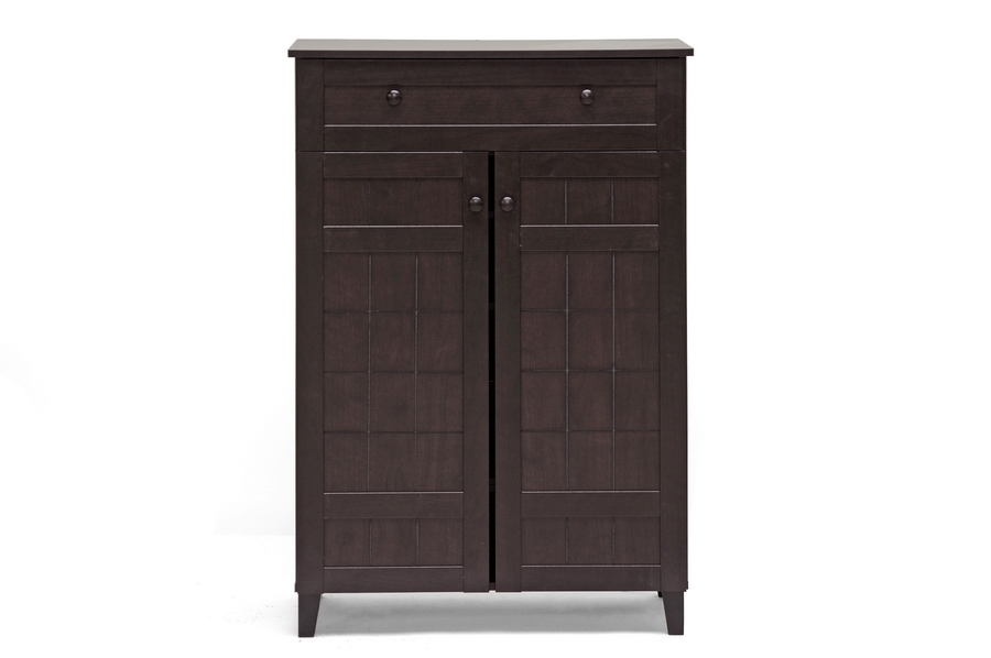 Baxton Studio Glidden Wood Modern Shoe Cabinet Tall Dark Brown Baxton Studio Glidden Dark Brown Wood Modern Shoe (Tall