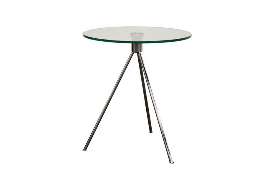 Triplet Round Glass Top End Table with Tripod Base Affordable Modern