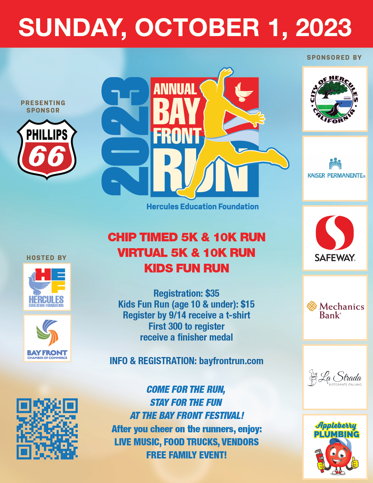 Bay Front Run Annual run along the beautiful Bay Trail in Hercules