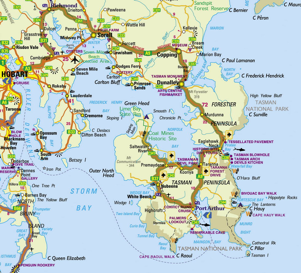 Port Arthur Australia Map Port Arthur Bay Retreat