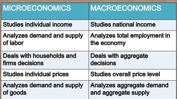 Concept of Micro and Macro Economics