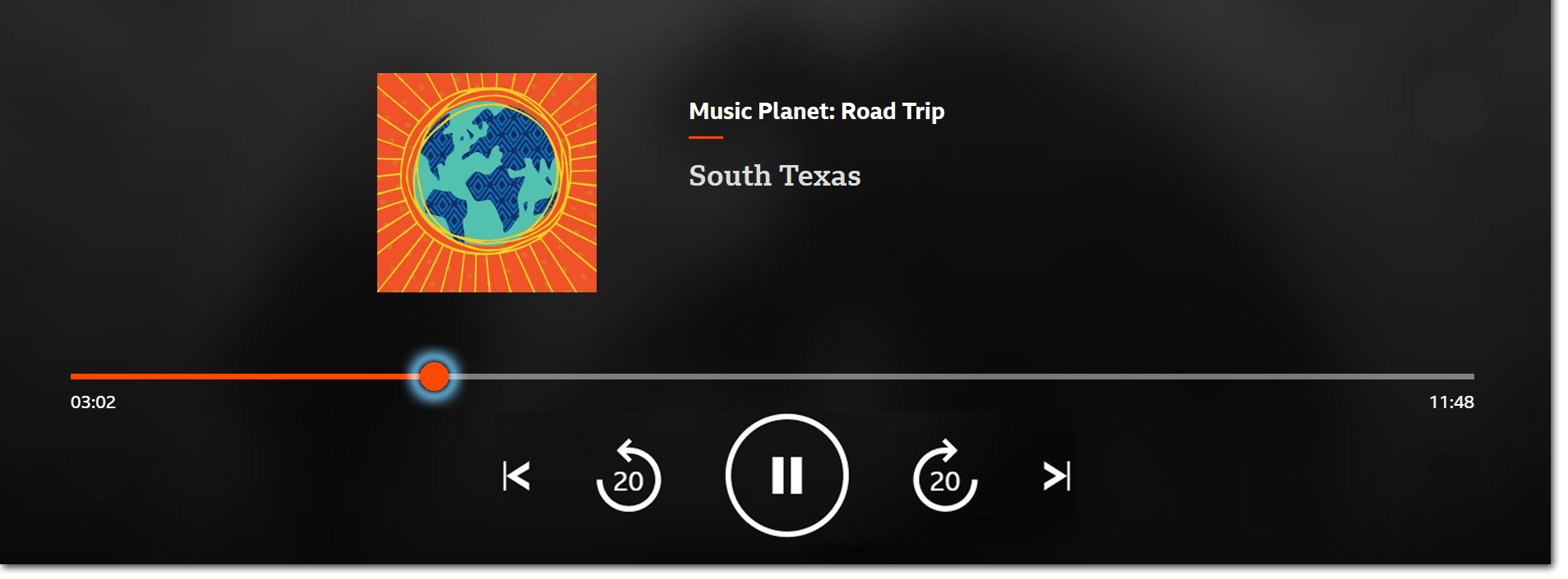 How do I fast forward, rewind, pause or play on BBC Sounds