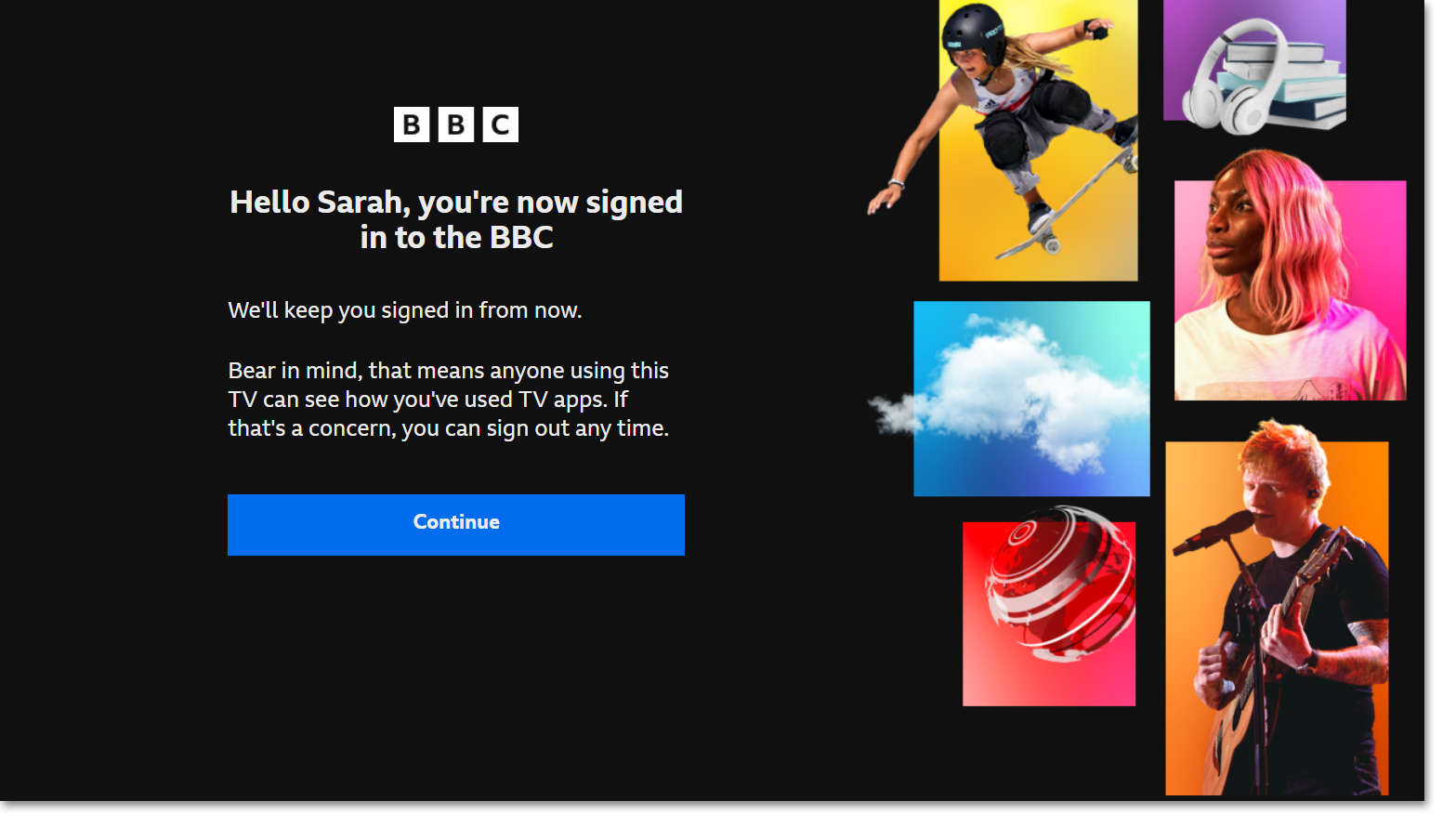 How do I sign in to BBC Sounds on my TV? BBC Sounds