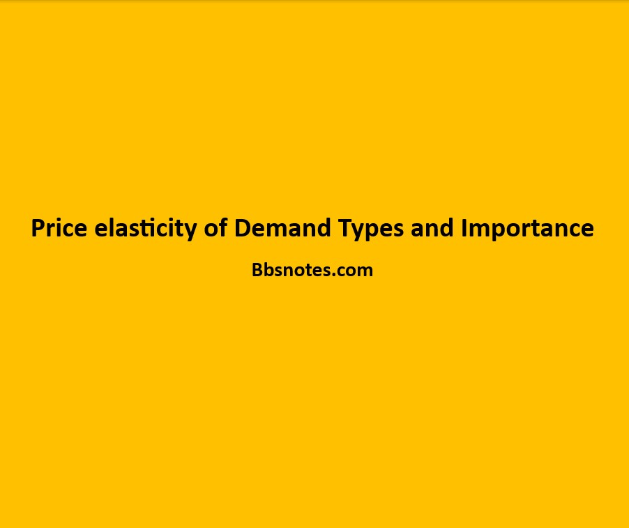 Price elasticity of Demand Types and Importance BBS Notes