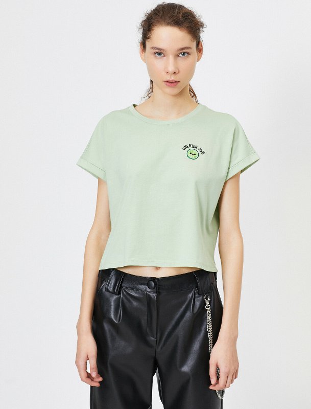 TS013 Embroidered T Shirt Women's & Ladies T Shirt Manufacturer