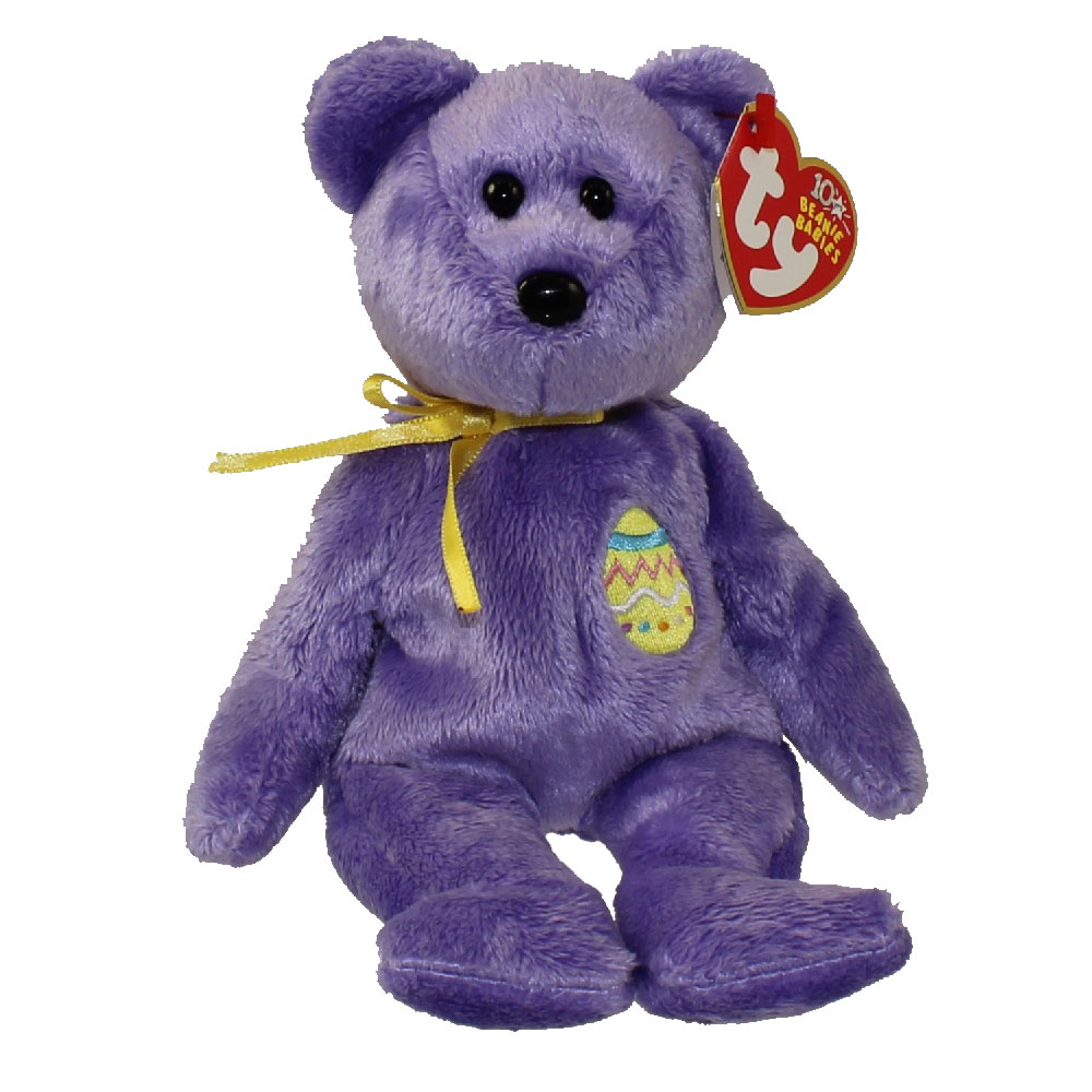 TY Beanie Baby EGGS 3 the Purple Easter Bear (8.5 inch) BBToyStore