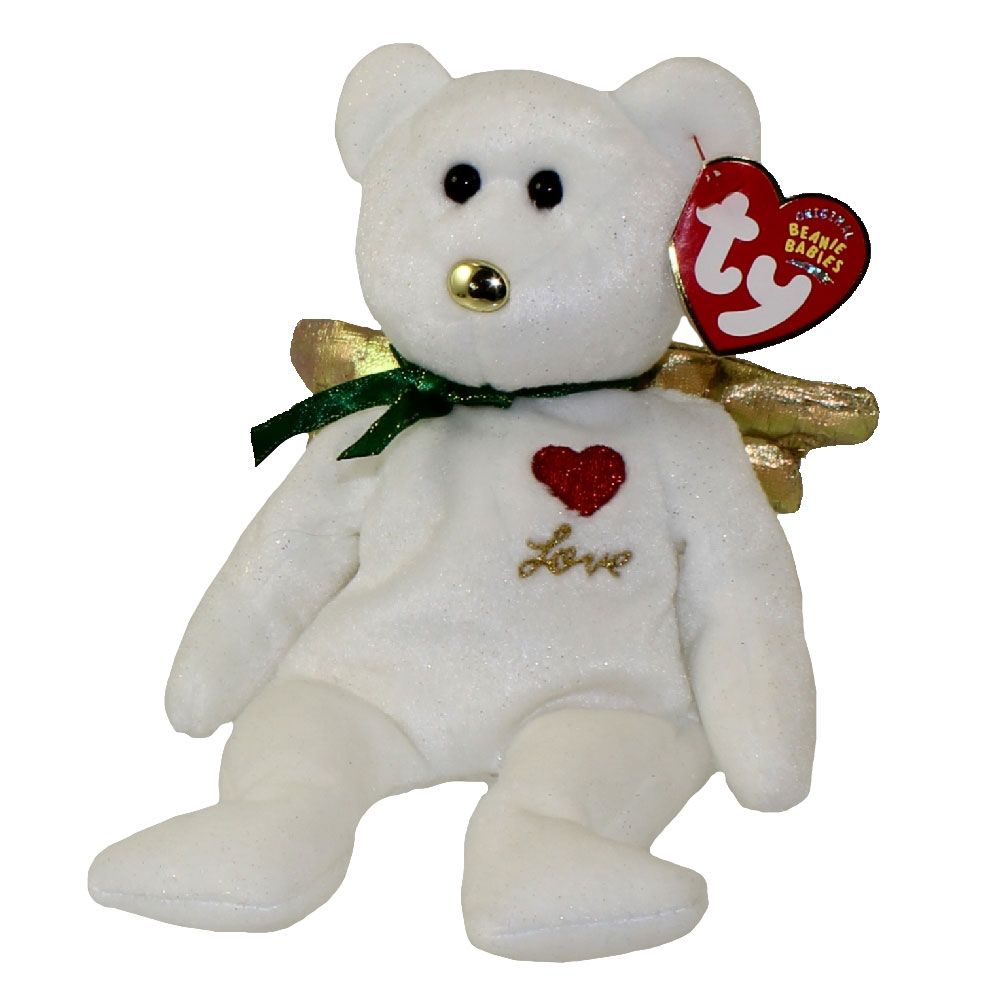 TY Beanie Baby GIFT the Bear (White Version) (Hallmark Gold Crown Exclusive) (8 inch