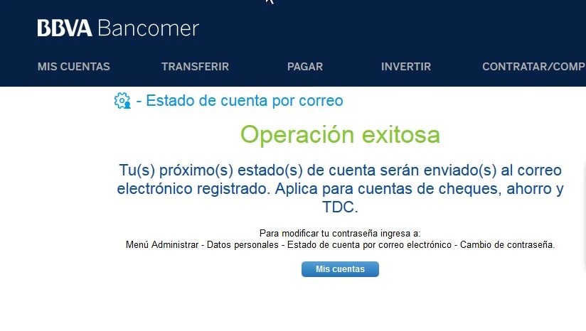 ¿Cómo obtener un estado de cuenta por correo electrónico? BBVA