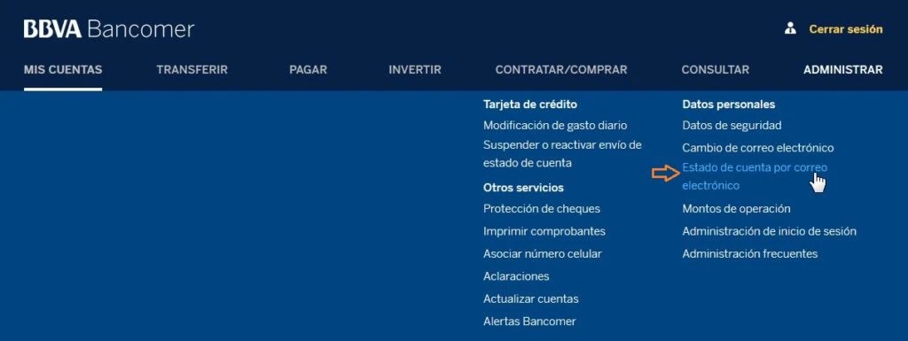 ¿Cómo obtener un estado de cuenta por correo electrónico? BBVA