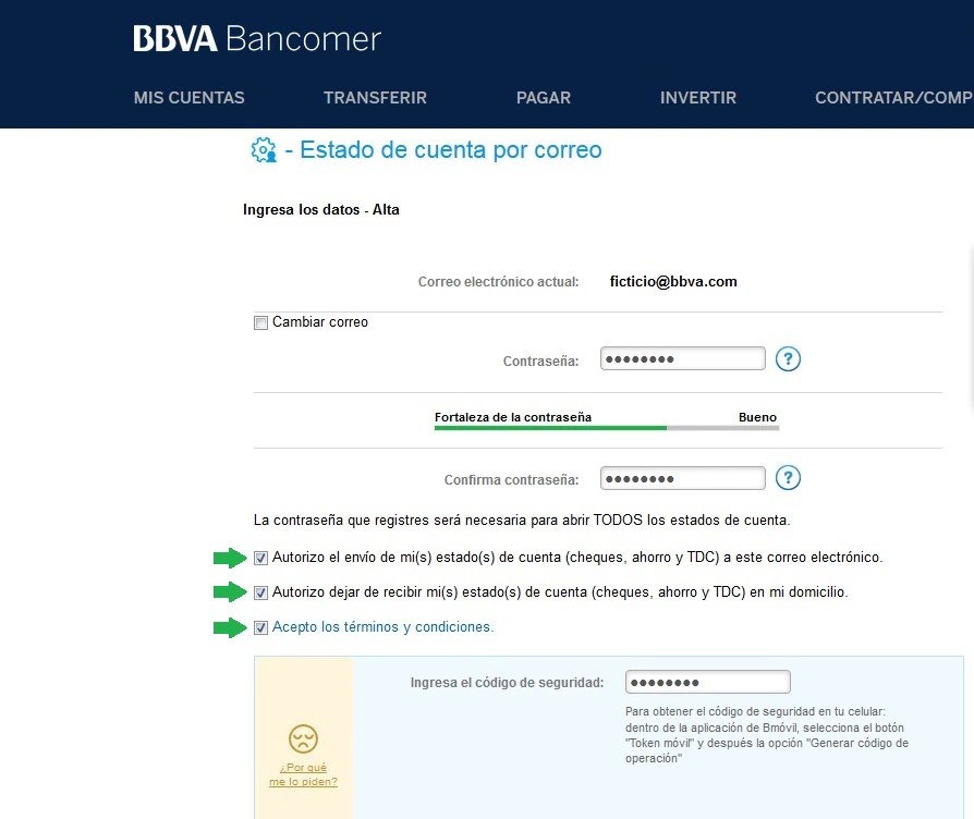 ¿Cómo obtener un estado de cuenta por correo electrónico? BBVA