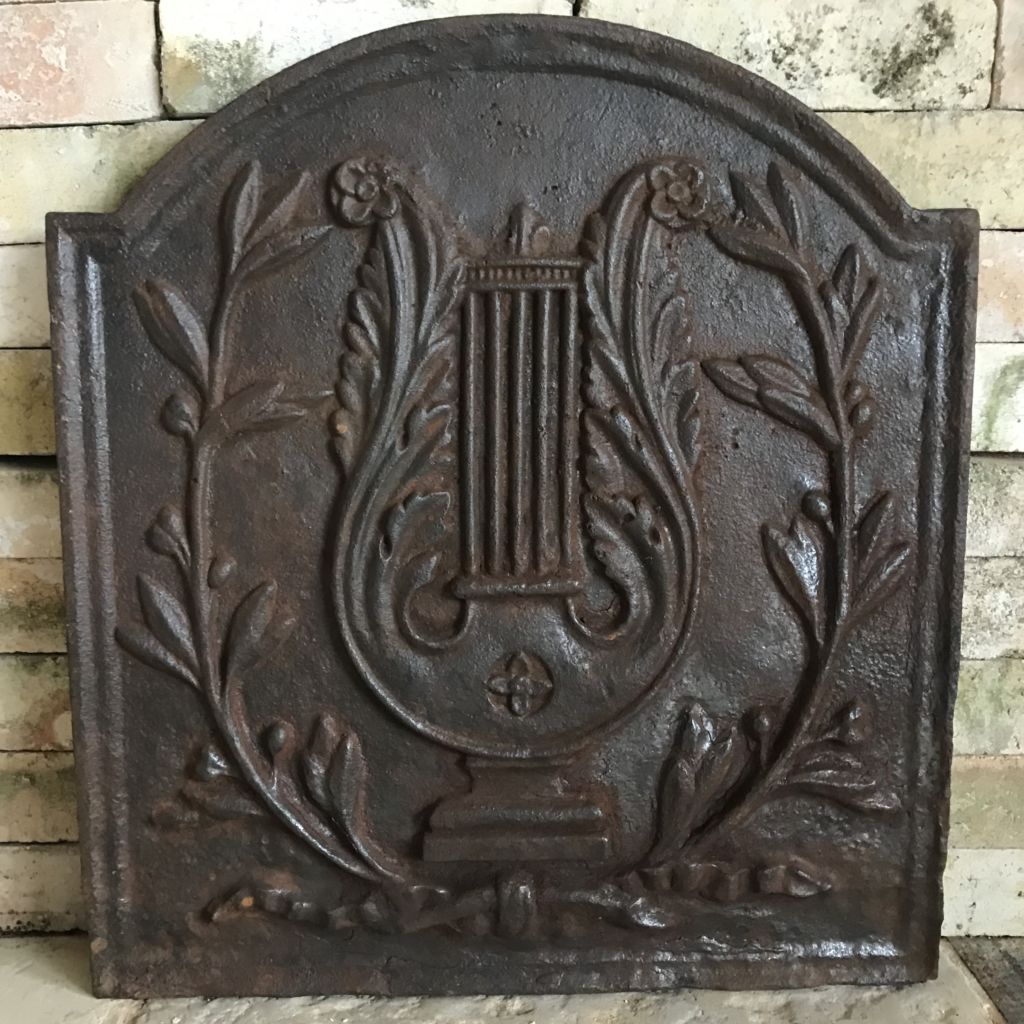 Classic French antique castiron fireback BCA Antique Materials