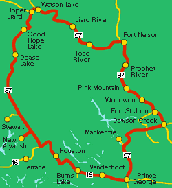 Bc Circle Routes Map British Columbia Circle Tours - British Columbia Yukon Circle Tour