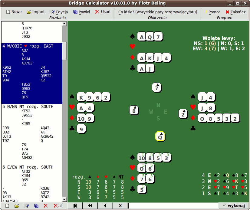Bridge double dummy problems solver