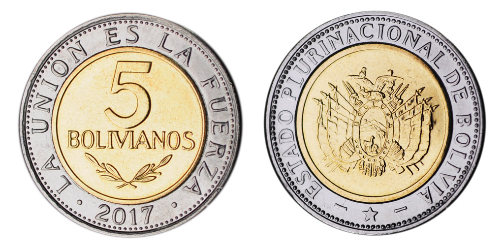 Monedas Circulacion legal Banco Central de Bolivia