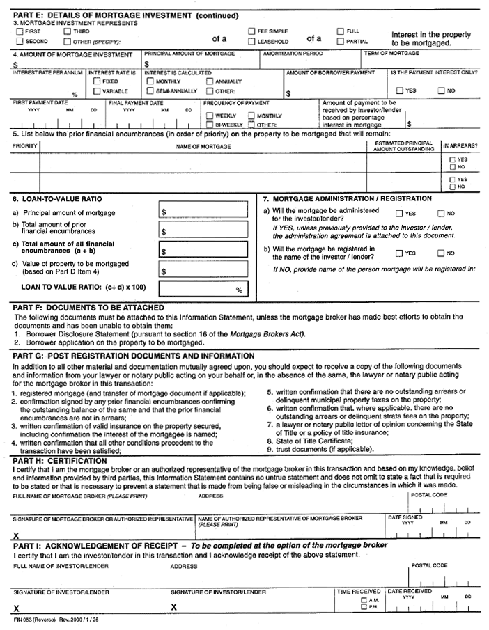 Mortgage Brokers Act Regulations