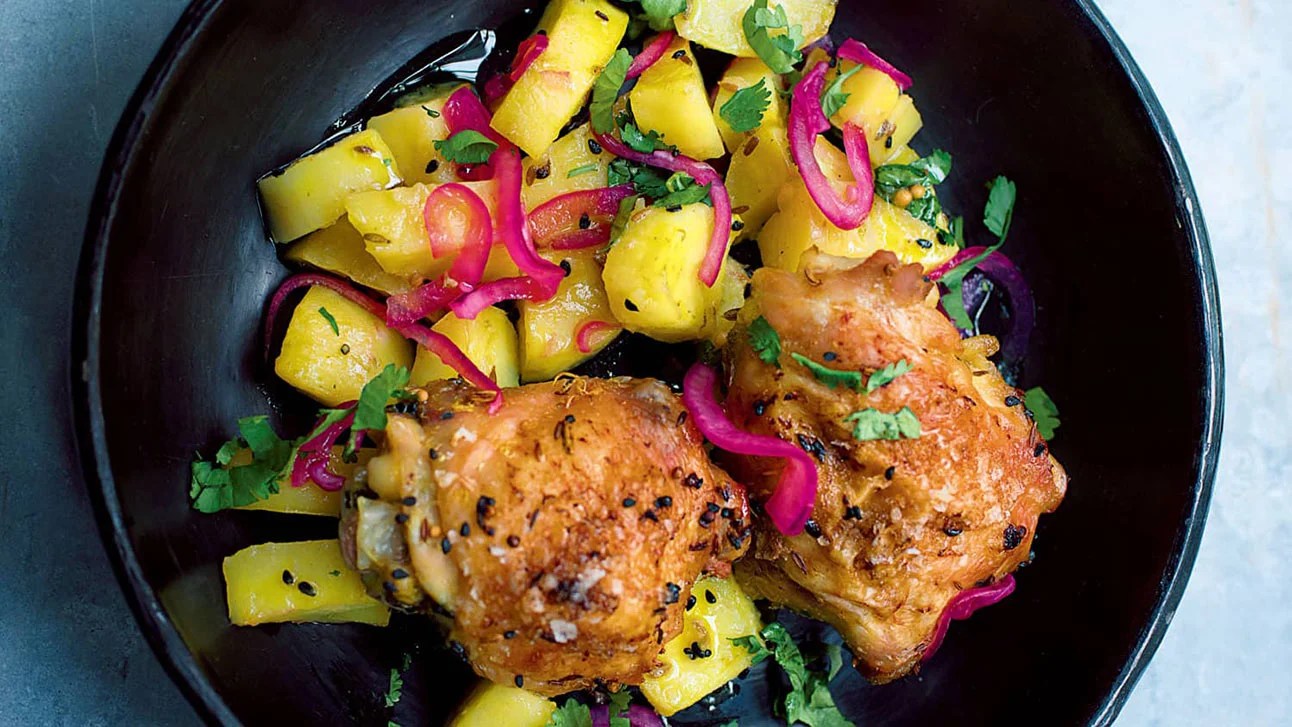 Indianspiced Chicken and Potato Traybake BC Living